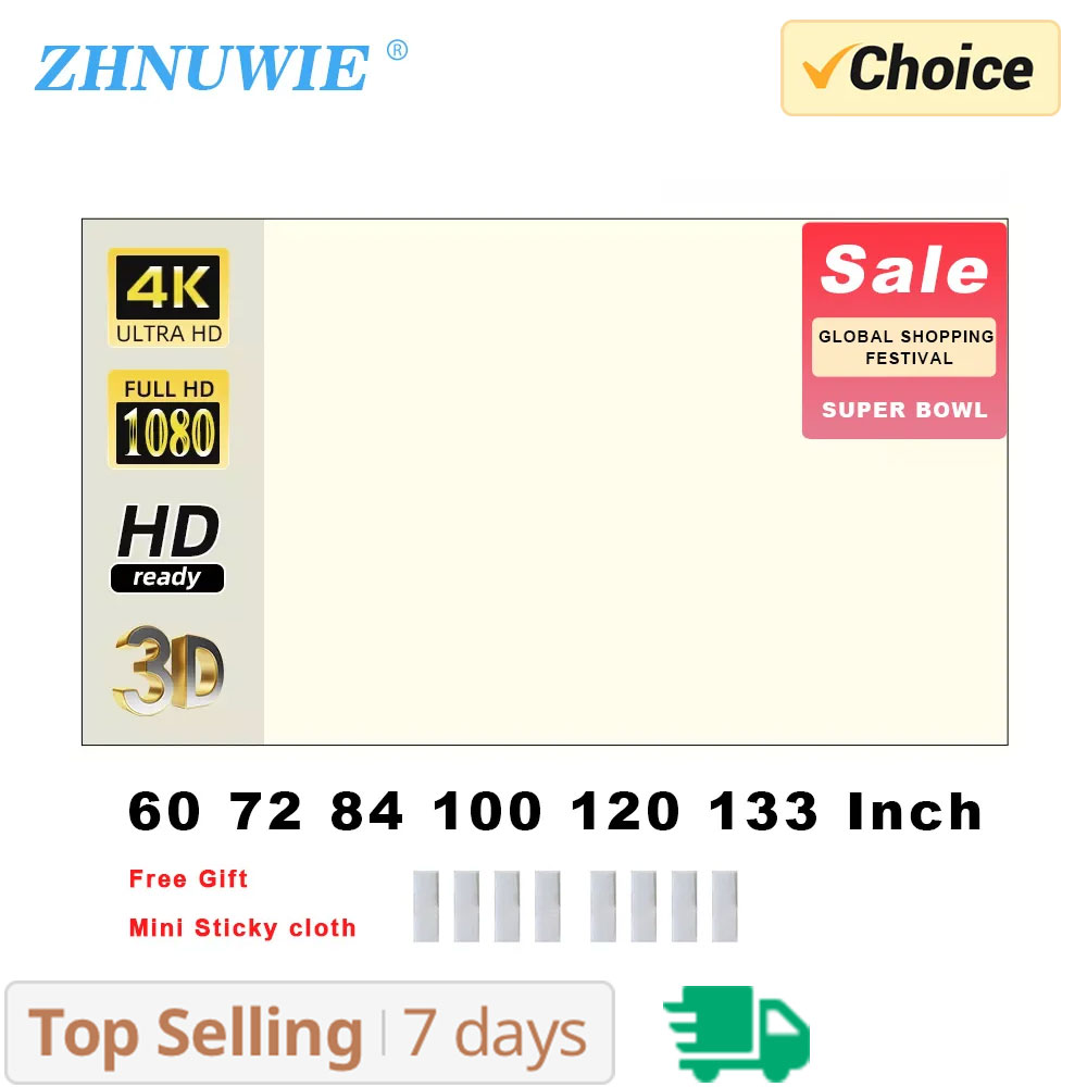 Slide Film 120 - ZHNUWIE Projector Screen White Grid Anti-Light