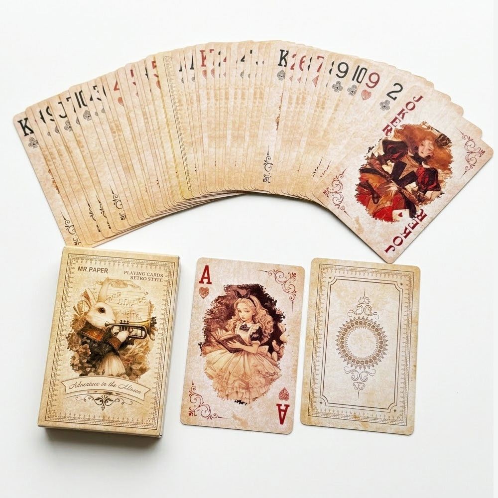 55Pcs Alice in Wonderland Play - Vintage Collectible Playing Cards review and price